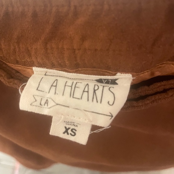 La Hearts Rust Mini Skirt with Button Accents - Picture 4 of 4